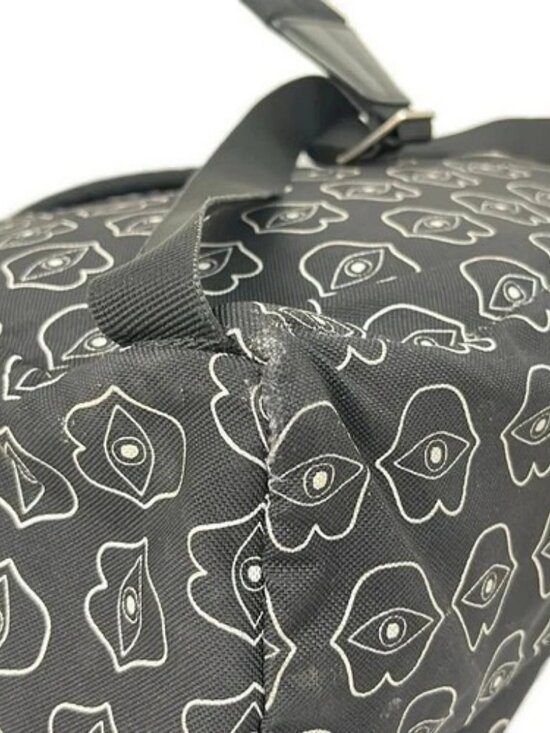 CELINE Telepathic Love Black White Nylon Leather Backpack main image 10